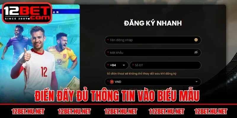 Điền đầy đủ thông tin vào biểu mẫu hệ thống cung cấp