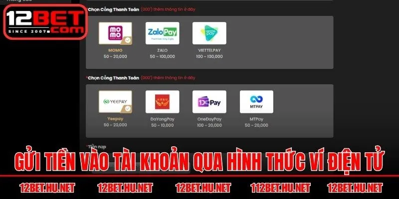 Gửi tiền vào tài khoản qua hình thức ví điện tử thịnh hành